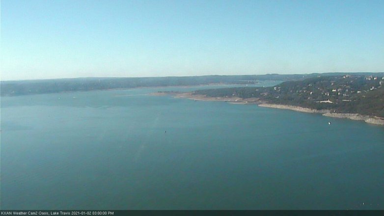 Lake Travis webcam, January 2, 2021 3:00 PM CT