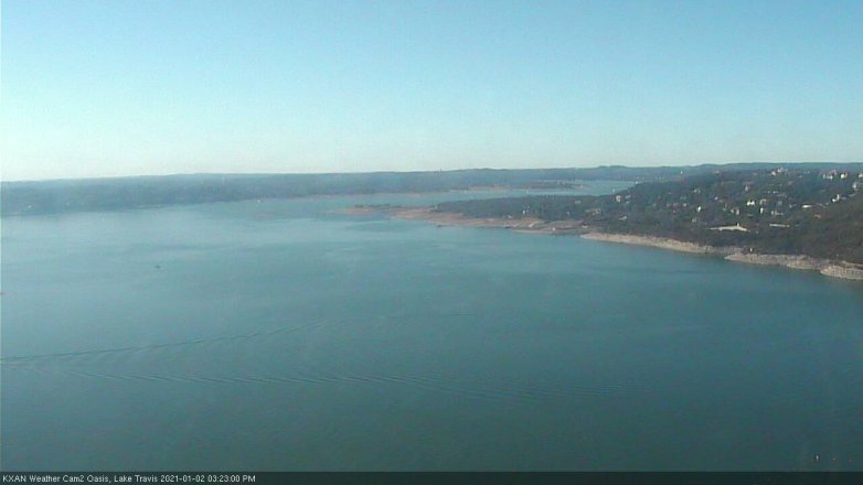 Lake Travis webcam, January 2, 2021 3:25 PM CT