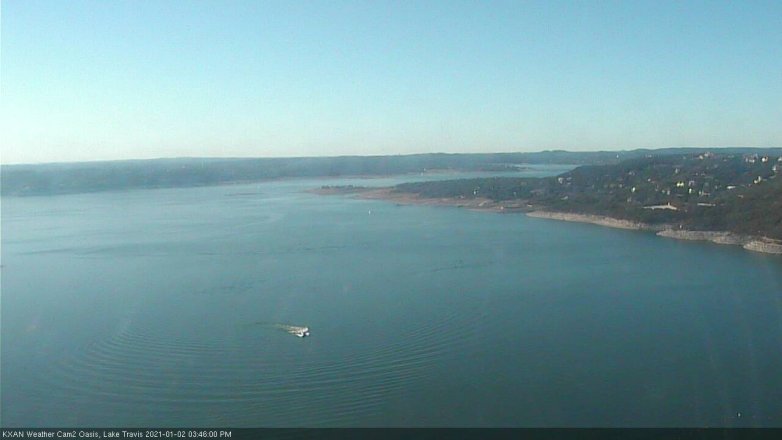 Lake Travis webcam, January 2, 2021 3:45 PM CT