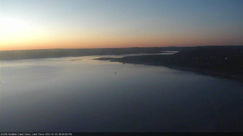 Lake Travis webcam, January 2, 2021 6:00 PM CT