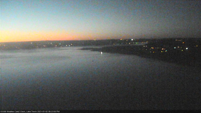 Lake Travis webcam, January 2, 2021 6:25 PM CT
