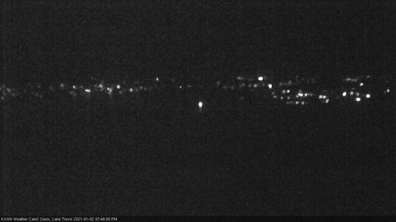 Lake Travis webcam, January 2, 2021 7:45 PM CT