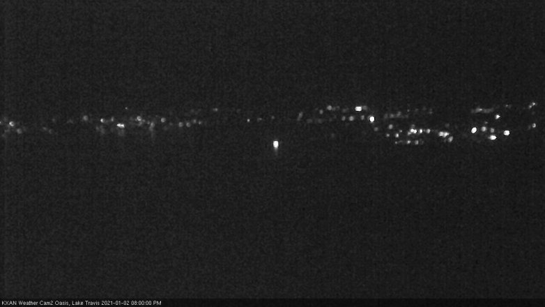 Lake Travis webcam, January 2, 2021 8:00 PM CT