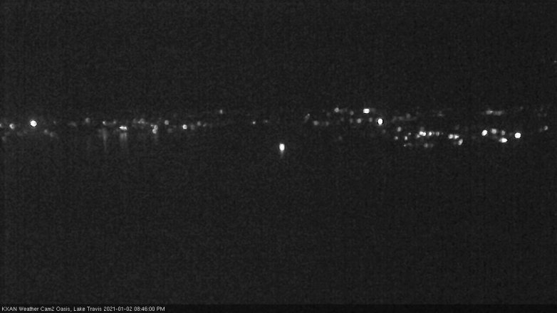 Lake Travis webcam, January 2, 2021 8:45 PM CT