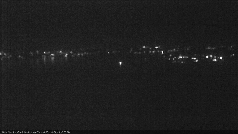 Lake Travis webcam, January 2, 2021 9:00 PM CT