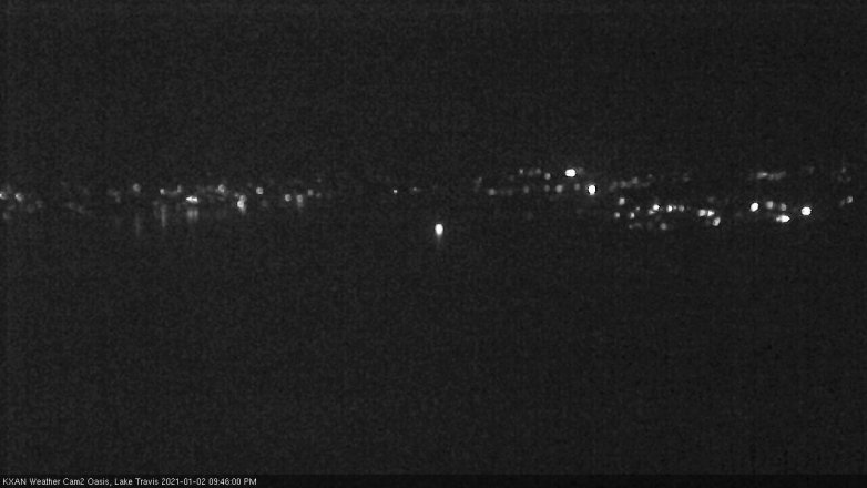 Lake Travis webcam, January 2, 2021 9:45 PM CT