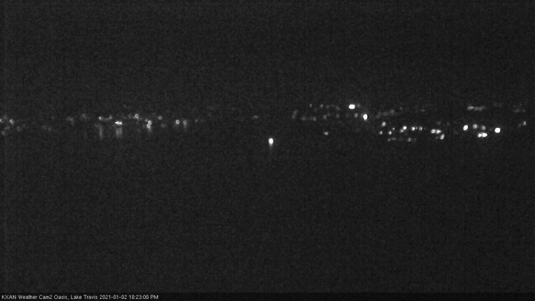 Lake Travis webcam, January 2, 2021 10:25 PM CT