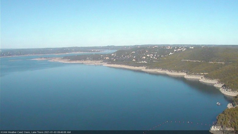Lake Travis webcam, January 3, 2021 9:45 AM CT