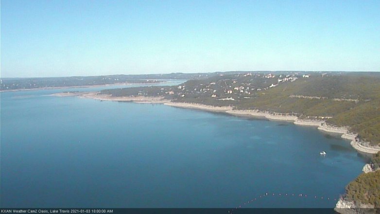 Lake Travis webcam, January 3, 2021 10:00 AM CT