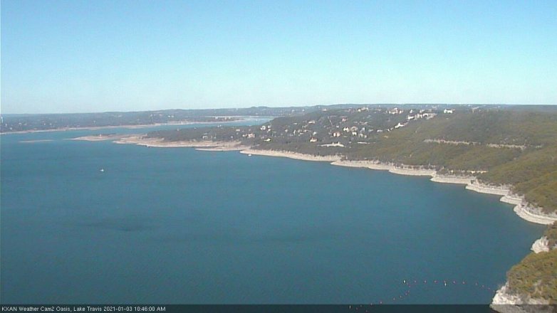 Lake Travis webcam, January 3, 2021 10:45 AM CT