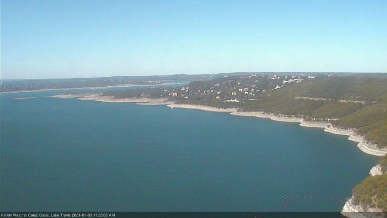 Lake Travis webcam, January 3, 2021 11:25 AM CT