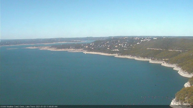 Lake Travis webcam, January 3, 2021 11:45 AM CT