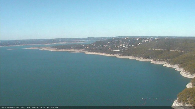 Lake Travis webcam, January 3, 2021 12:25 PM CT