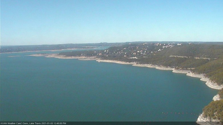 Lake Travis webcam, January 3, 2021 12:45 PM CT