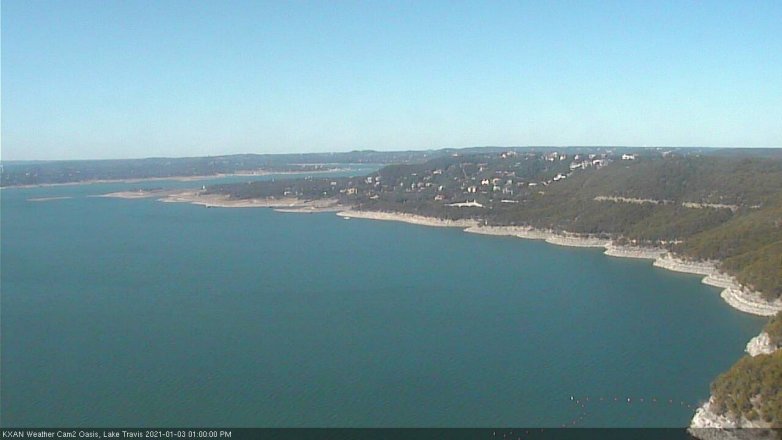 Lake Travis webcam, January 3, 2021 1:00 PM CT