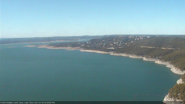 Lake Travis webcam, January 3, 2021 2:00 PM CT