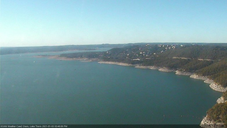 Lake Travis webcam, January 3, 2021 3:45 PM CT