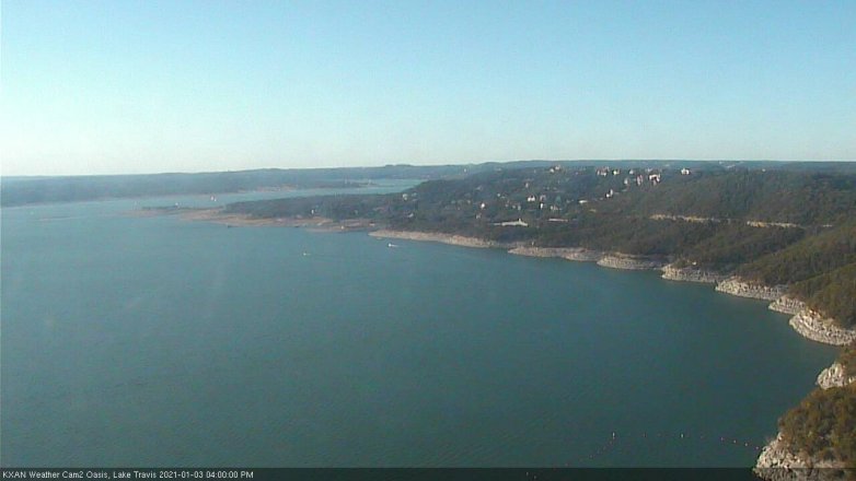 Lake Travis webcam, January 3, 2021 4:00 PM CT