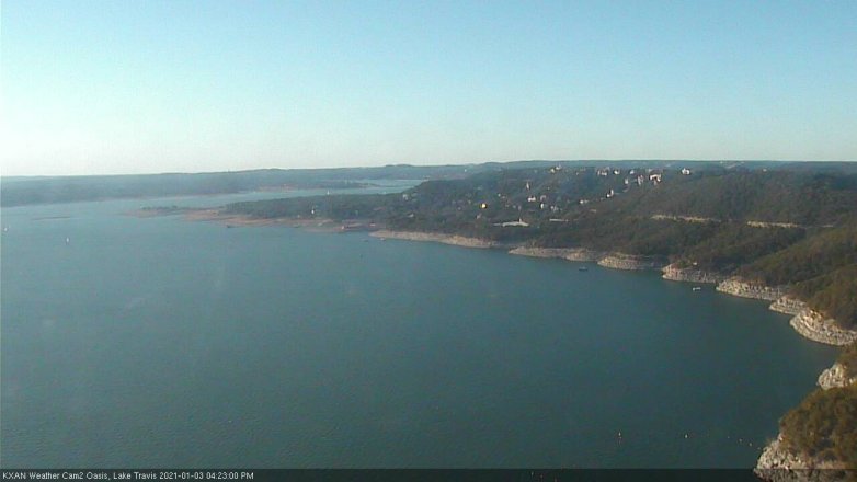 Lake Travis webcam, January 3, 2021 4:25 PM CT