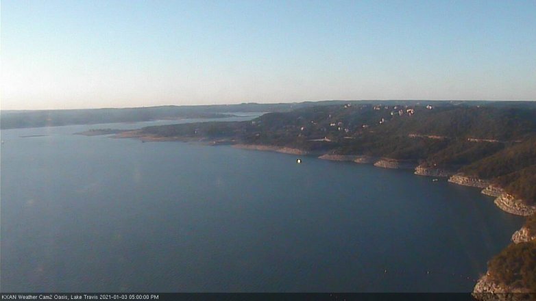 Lake Travis webcam, January 3, 2021 5:00 PM CT