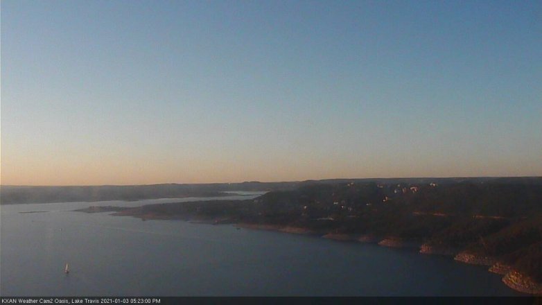 Lake Travis webcam, January 3, 2021 5:25 PM CT