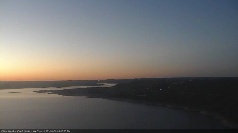 Lake Travis webcam, January 3, 2021 6:00 PM CT