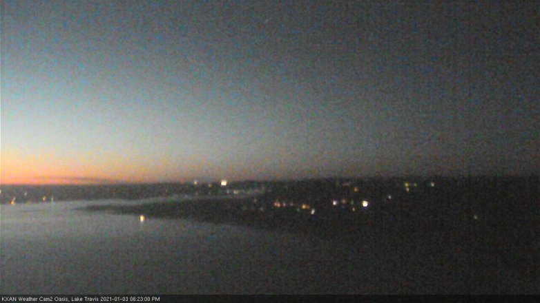 Lake Travis webcam, January 3, 2021 6:25 PM CT