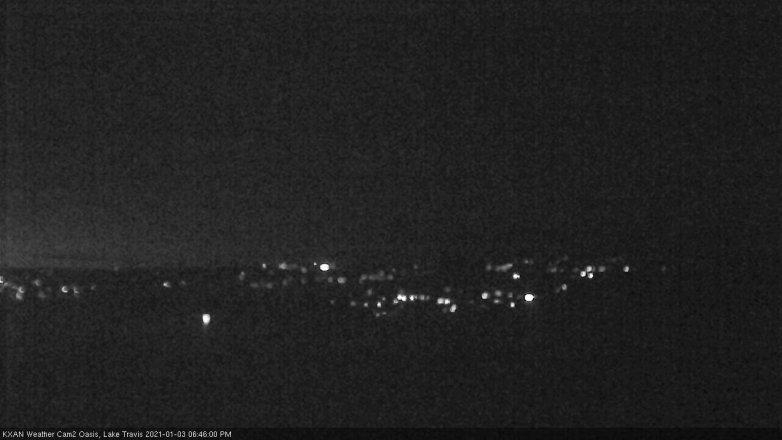 Lake Travis webcam, January 3, 2021 6:45 PM CT