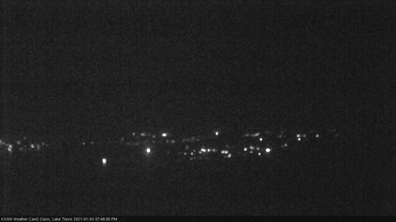 Lake Travis webcam, January 3, 2021 7:45 PM CT