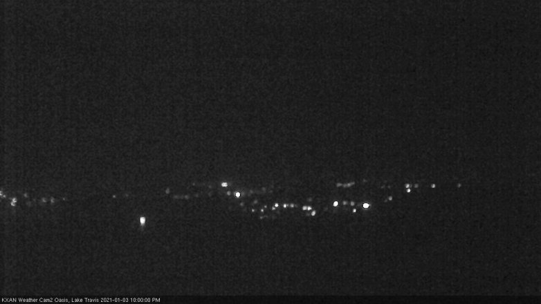 Lake Travis webcam, January 3, 2021 10:00 PM CT