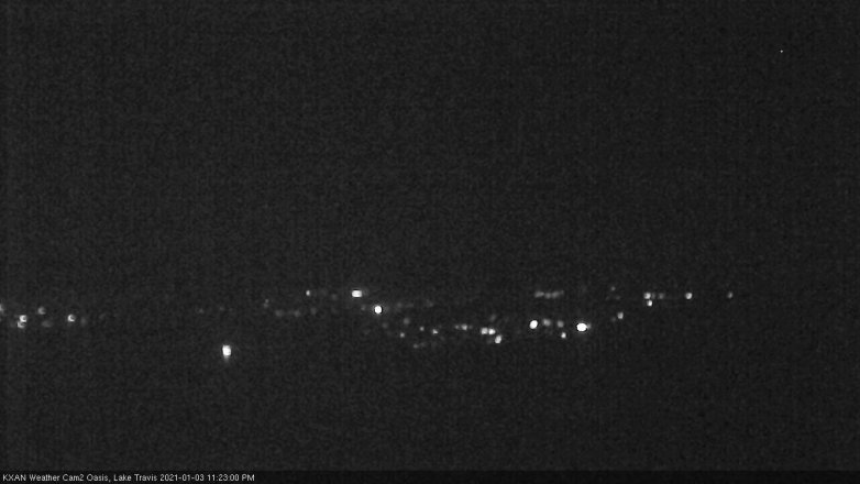 Lake Travis webcam, January 3, 2021 11:25 PM CT