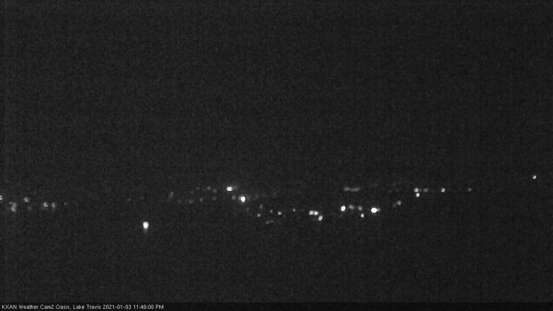 Lake Travis webcam, January 3, 2021 11:45 PM CT