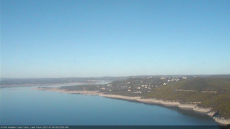 Lake Travis webcam, January 4, 2021 9:25 AM CT