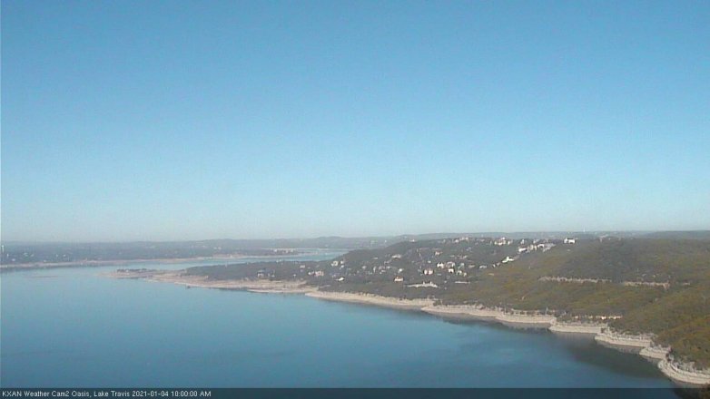 Lake Travis webcam, January 4, 2021 10:00 AM CT