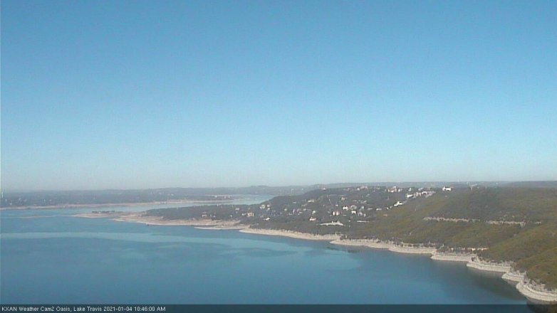 Lake Travis webcam, January 4, 2021 10:45 AM CT