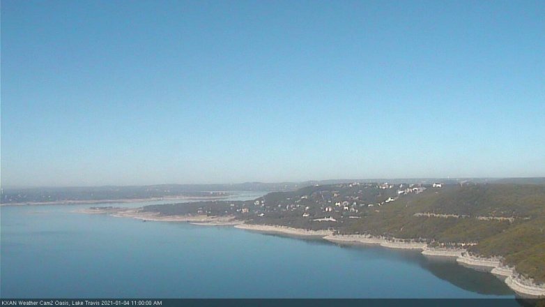 Lake Travis webcam, January 4, 2021 11:00 AM CT