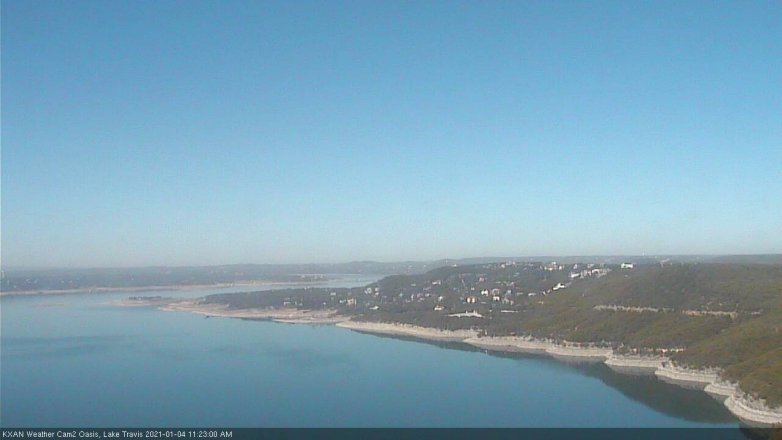 Lake Travis webcam, January 4, 2021 11:25 AM CT