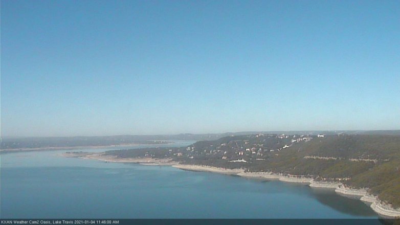 Lake Travis webcam, January 4, 2021 11:45 AM CT