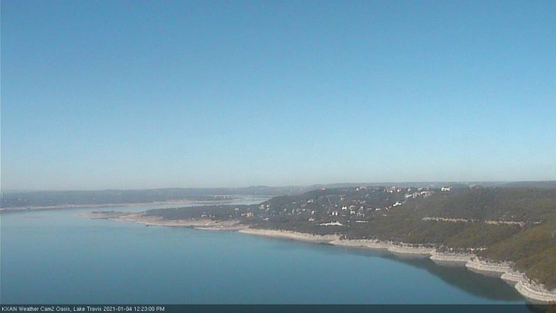 Lake Travis webcam, January 4, 2021 12:25 PM CT