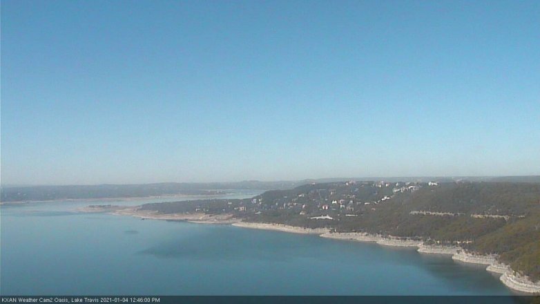 Lake Travis webcam, January 4, 2021 12:45 PM CT
