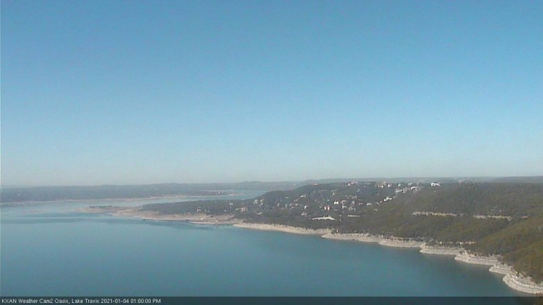 Lake Travis webcam, January 4, 2021 1:00 PM CT