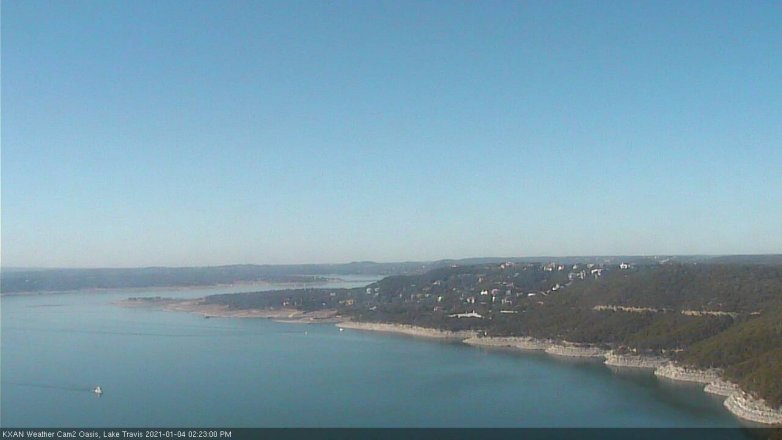 Lake Travis webcam, January 4, 2021 2:25 PM CT