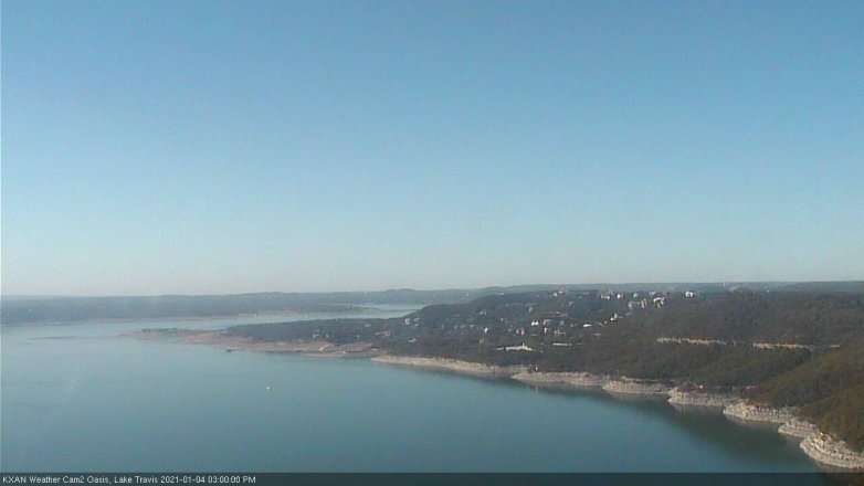 Lake Travis webcam, January 4, 2021 3:00 PM CT