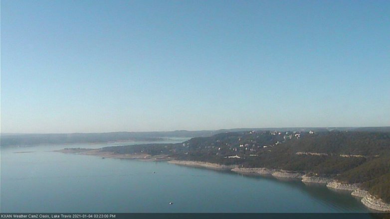 Lake Travis webcam, January 4, 2021 3:25 PM CT
