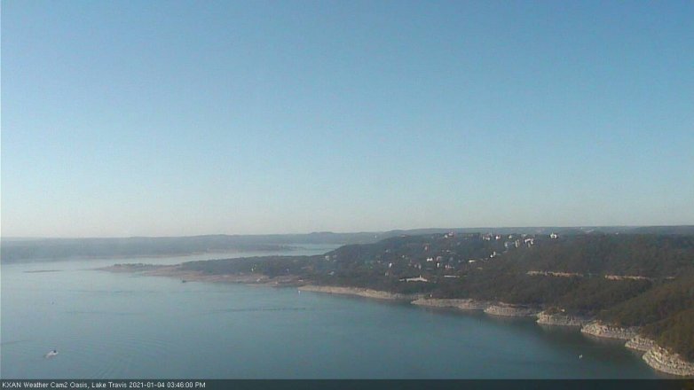 Lake Travis webcam, January 4, 2021 3:45 PM CT