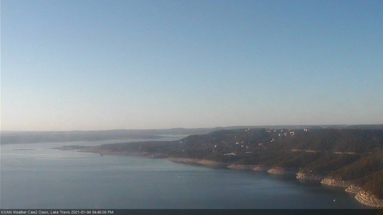 Lake Travis webcam, January 4, 2021 4:45 PM CT