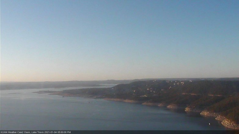 Lake Travis webcam, January 4, 2021 5:00 PM CT