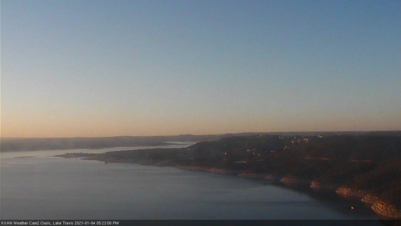 Lake Travis webcam, January 4, 2021 5:25 PM CT