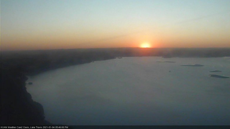 Lake Travis webcam, January 4, 2021 5:45 PM CT