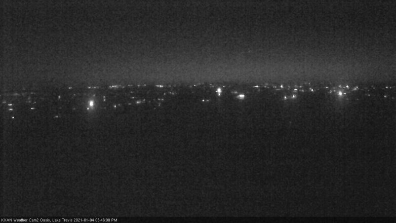 Lake Travis webcam, January 4, 2021 6:45 PM CT